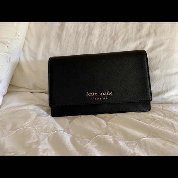 kate spade Handbags - Kate Spade NWT black leather clutch/cross body